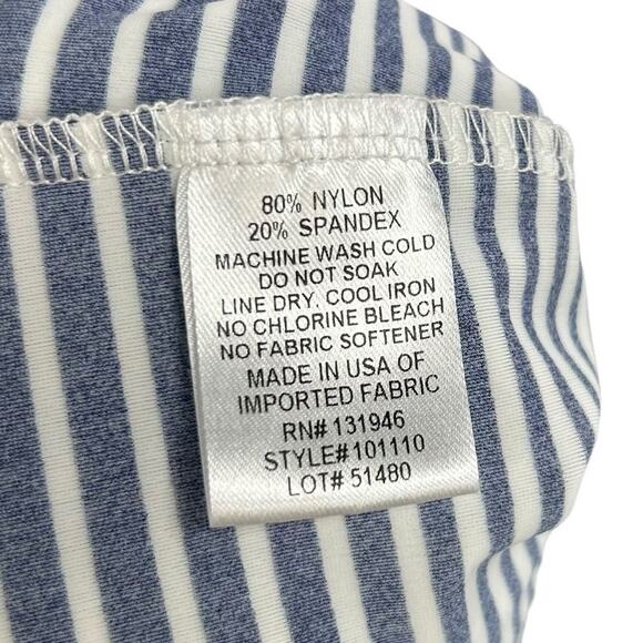 Jude Connally Navy & White Stripe Sleeveless Nylon Sheath Dress Womens Large - Picture 3 of 4